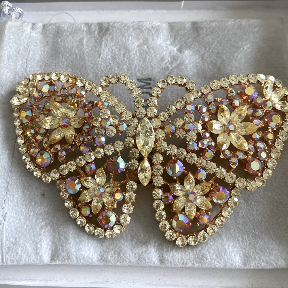 Multi-Colored Crystal Butterfly Pin